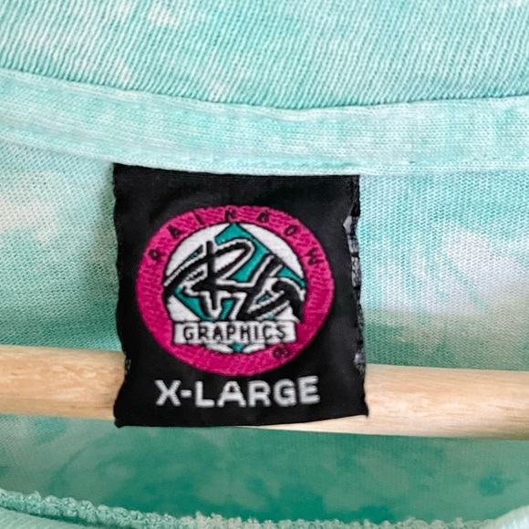 Vintage 90s Dive All Over Scuba Ocean Bubble Print Aqua Tie Die T Shirt Adult XL - Picture 15 of 16